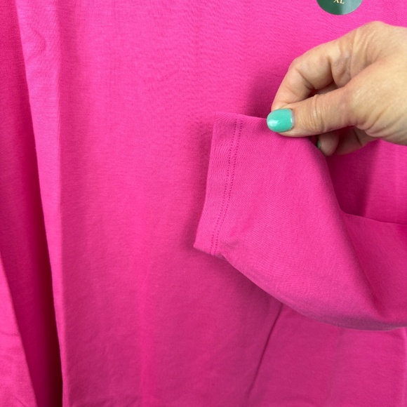 L.L. BEAN Pink Cowl Neck Long Sleeve Tee Shirt Relaxed Fit NWT / Women's XL - Picture 5 of 9